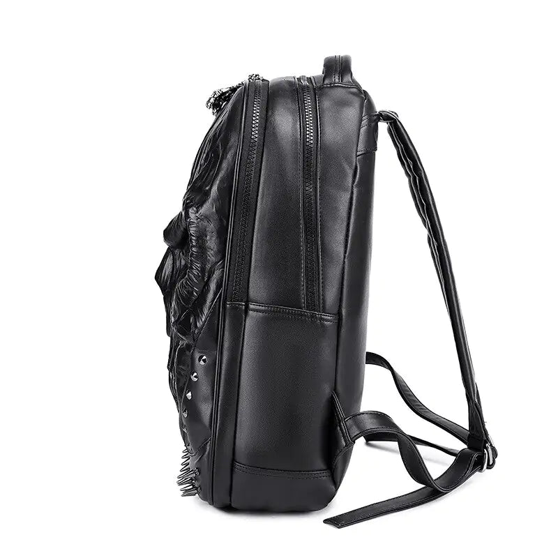 Skull Leather Backpack