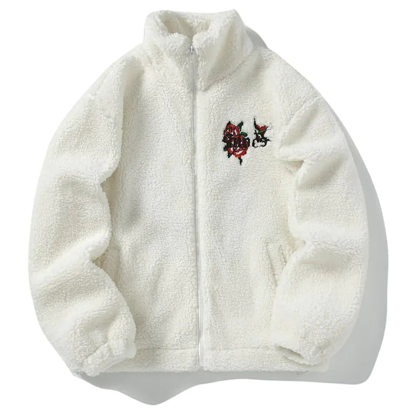 Flower Embroidery Thermal Jacket