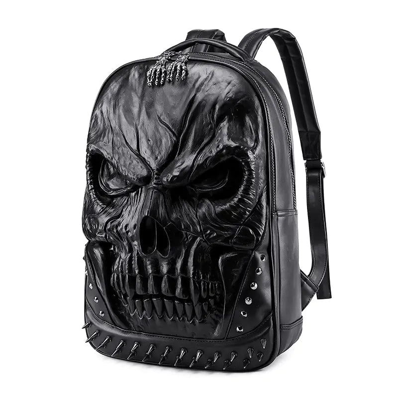 Skull Leather Backpack