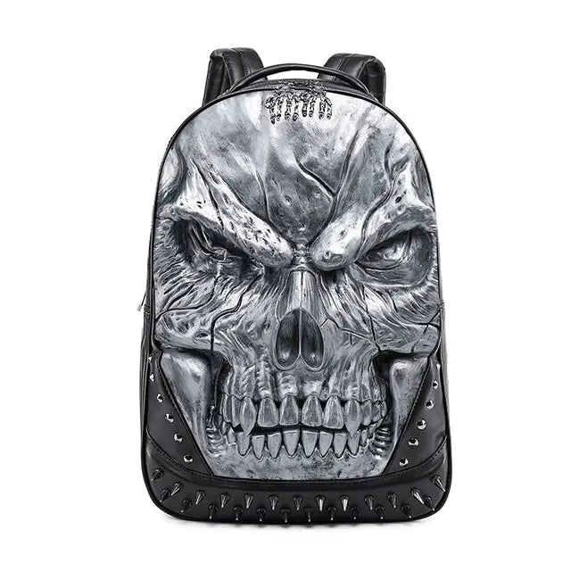 Skull Leather Backpack